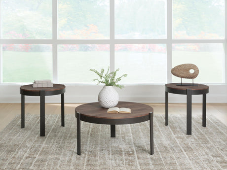 Horizon Hills - Occasional Table Set (Set of 3) - Brown / Black