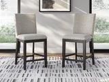 Neymorton - Upholstered Barstool (Set of 2) - Dark Grayish Brown
