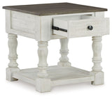 Havalance - Square End Table - White / Gray