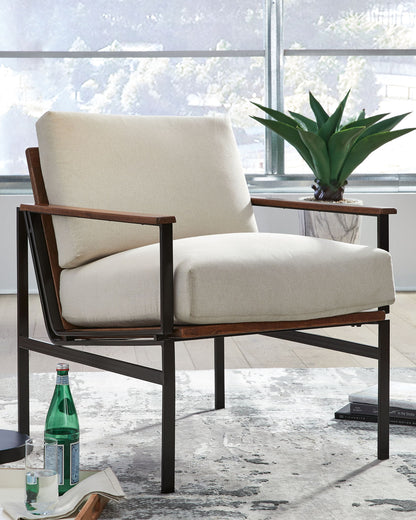Tilden - Accent Chair - Ivory / Brown