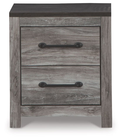 Bronyan - Two Drawer Night Stand - Dark Gray