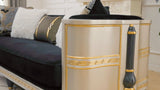 HD-9042 - Loveseat - Silver / Black / Gold