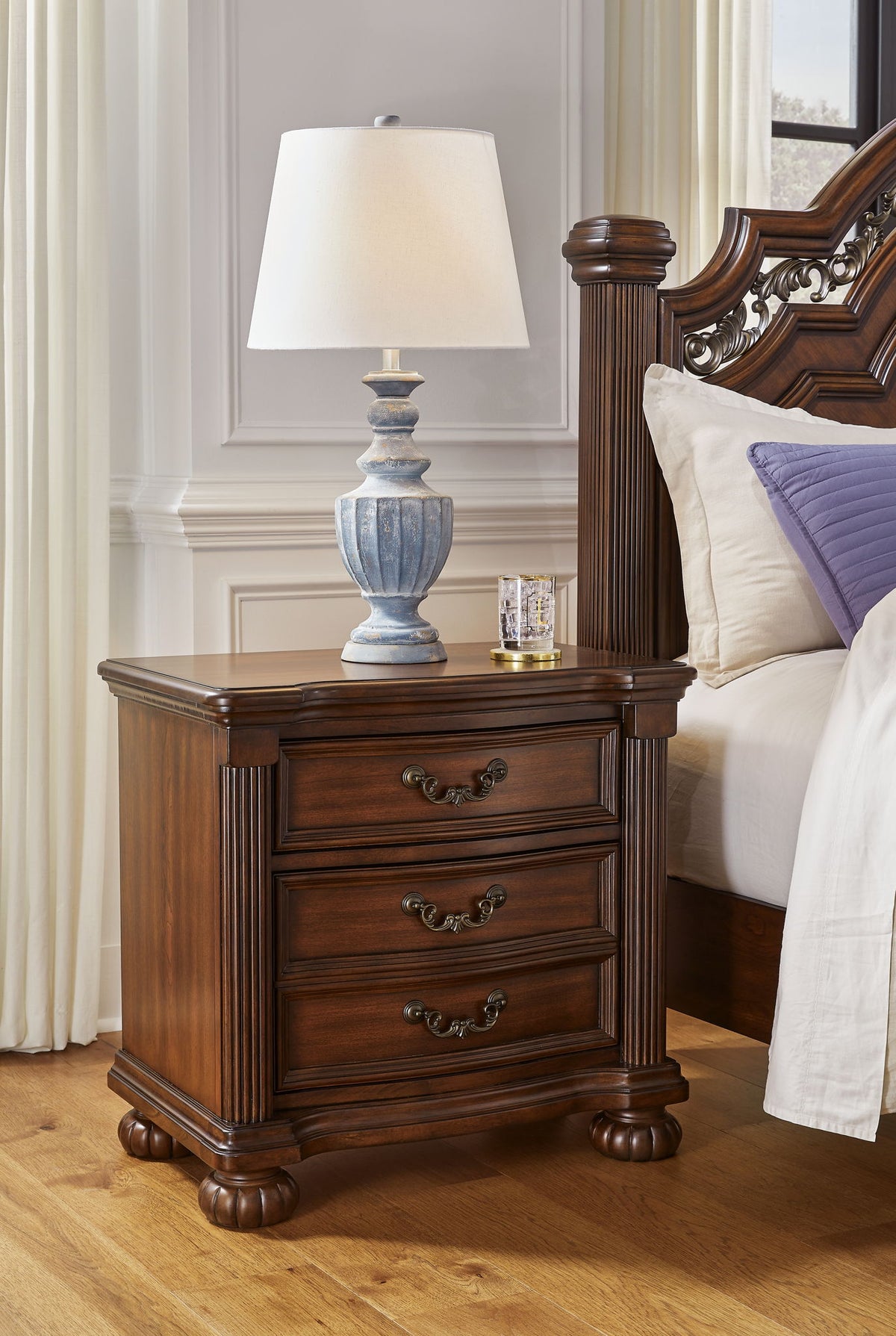 Lavinton - Three Drawer Night Stand - Brown