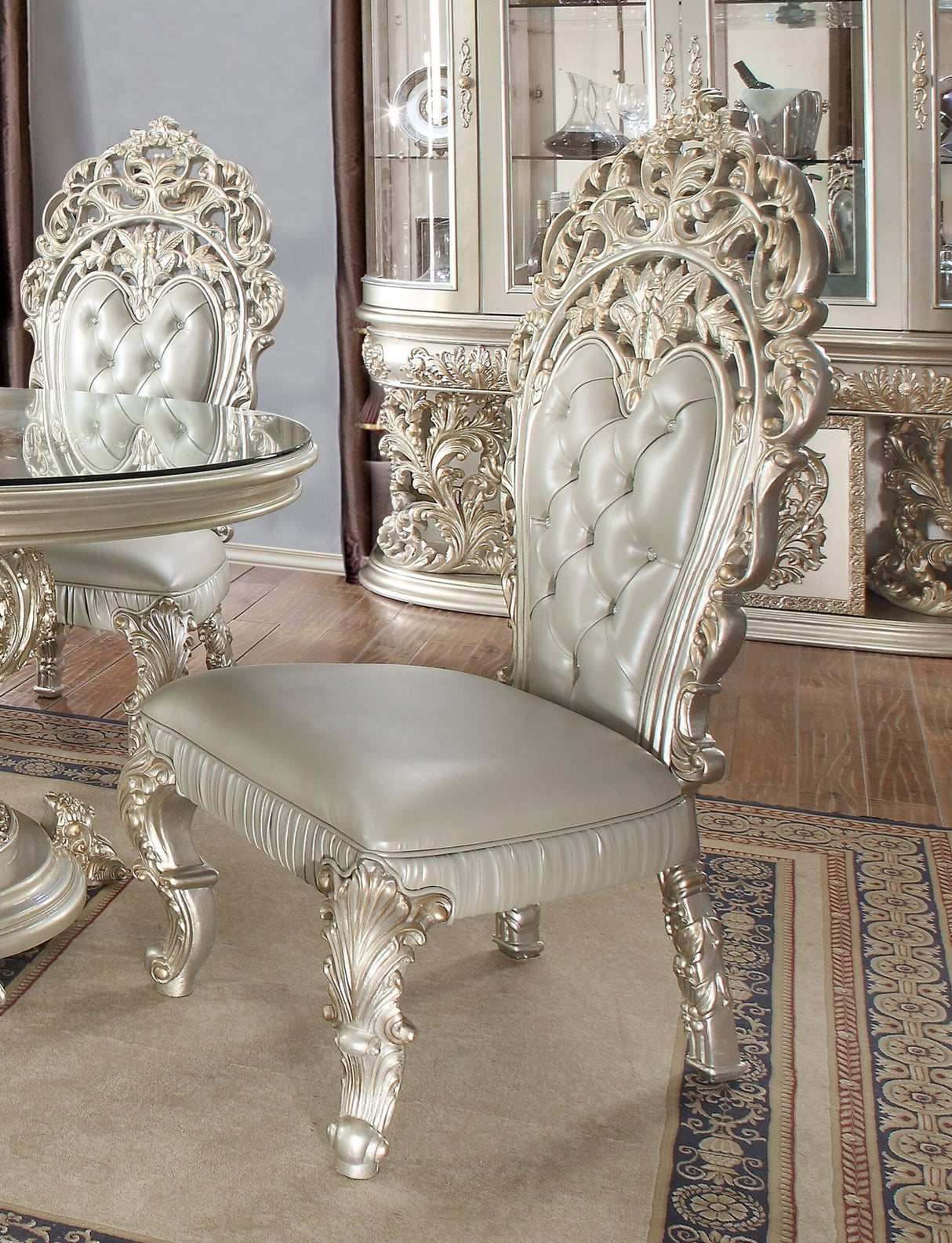 HD-8088 - Side Chair - Silver With Gold Highlight