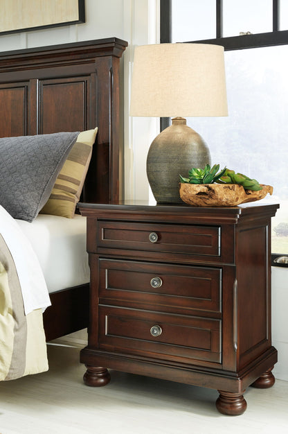 Porter - Two Drawer Night Stand - Dark Brown
