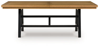 Galliden - Rectangular Dining Room Extension Table - Black / Brown