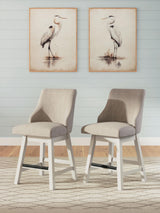 Robbinsdale - Upholstered Swivel Curved Back Barstool (Set of 2) - Antique White