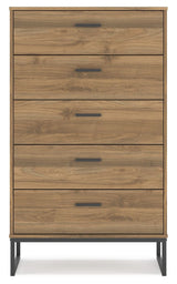 Deanlow - Five Drawer Chest - Honey