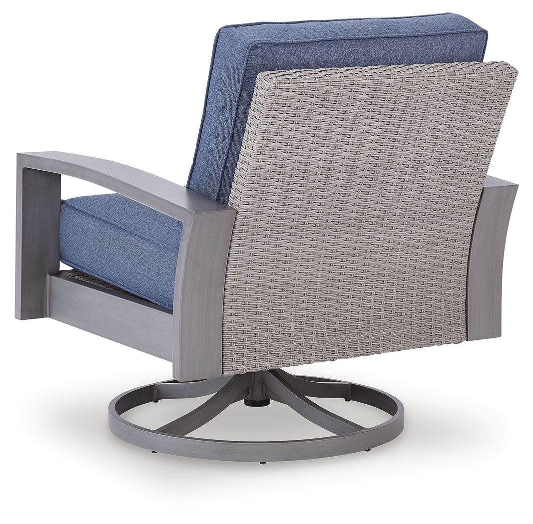 Half Moon Beach - Swivel Lounge With Cushion - Blue / Gray
