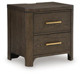 Radkin - Two Drawer Night Stand - Burnished Brown