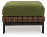 Horizon Hall - Ottoman With Cushion - Brown / Green