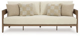 Serene Bay - Sofa With Cushion - Dark Brown / White