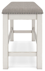 Robbinsdale - Dbl Counter Height Upholstered Dining Bench - Antique White