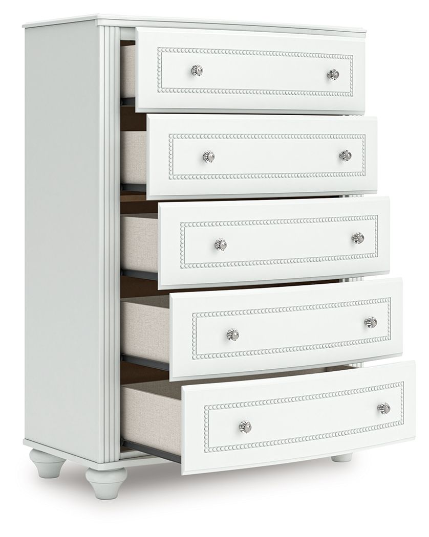 Kozlani - Five Drawer Chest - White