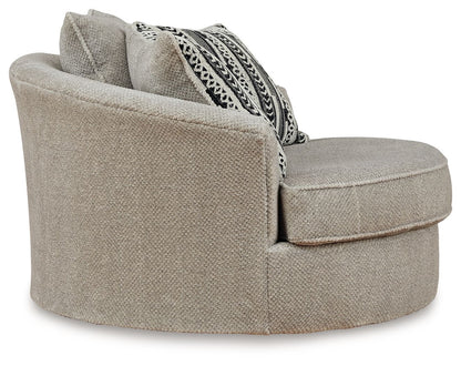 Calnita - Oversized Swivel Accent Chair - Sisal