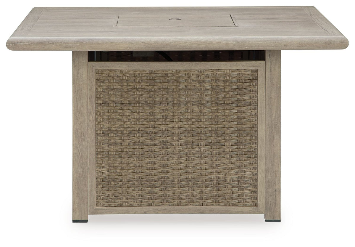 Cliff Trails - Square Fire Pit Table - Beige
