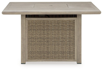 Cliff Trails - Square Fire Pit Table - Beige