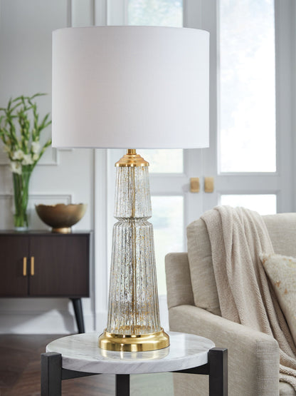 Bakersboro - Glass Table Lamp - Clear / Gold Finish