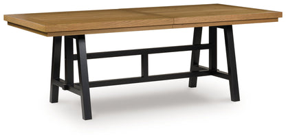 Galliden - Rectangular Dining Room Extension Table - Black / Brown