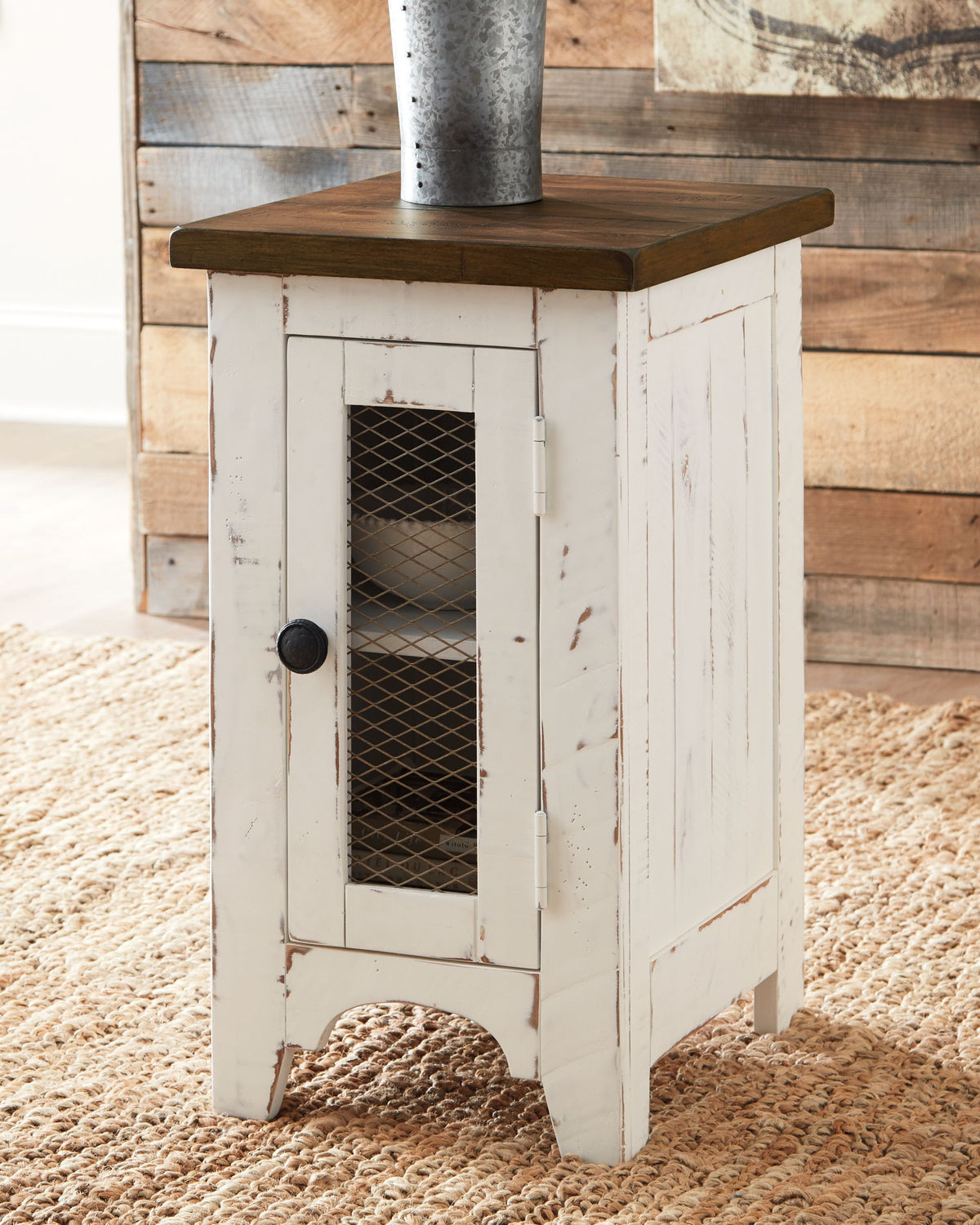 Wystfield - Chair Side End Table - White / Brown