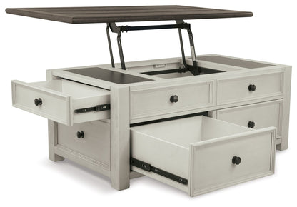 Bolanburg - Lift Top Cocktail Table - White / Brown / Beige