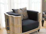 HD-9042 - Chair - Silver / Black / Gold