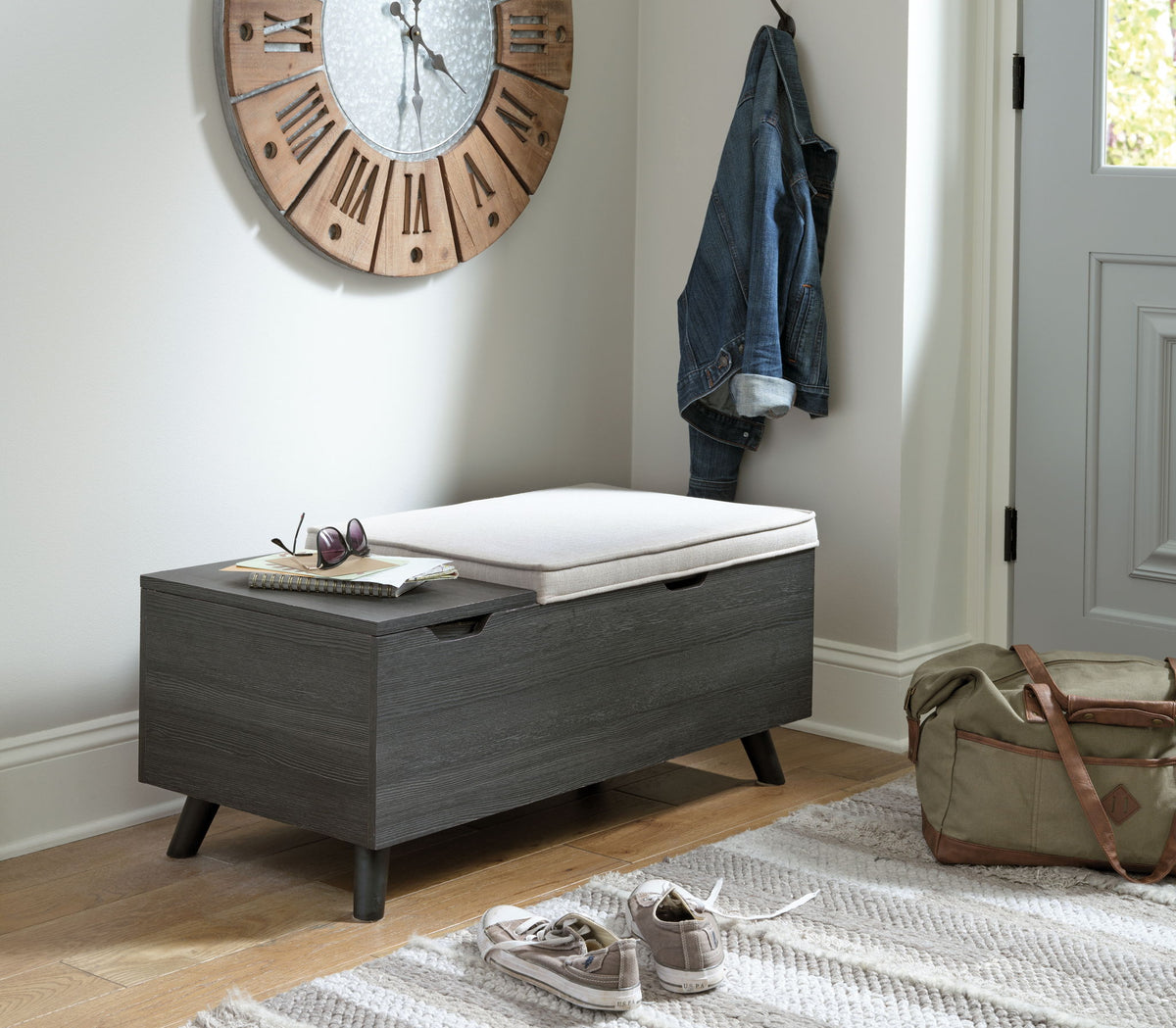 Yarlow - Storage Bench - Dark Gray