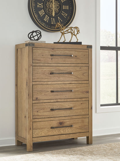 Ridgester - Five Drawer Chest - Light Brown