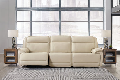 Double Deal - 3-Piece Power Reclining Sofa Sectional - Almond