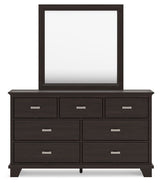 Covetown - Dresser And Mirror - Dark Brown