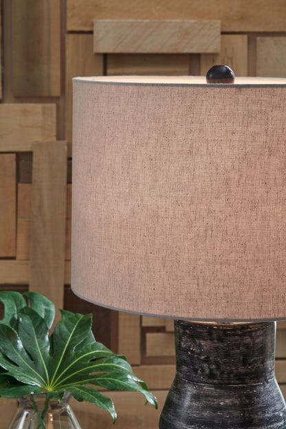 Kerbert - Terracotta Table Lamp - Distressed Black