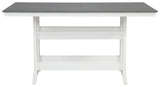 Transville - RECT COUNTER TABLE W/Umb OPT - Gray / White