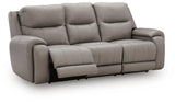 Real Moments - Power Reclining Sofa With Audio Seating - Ash