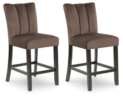 Jeshina - Upholstered Barstool (Set of 2) - Mocha