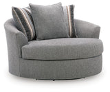 Creston Heights - Oversized Swivel Accent Chair - Smolder