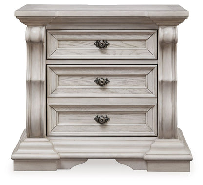 Bruchandi - Three Drawer Night Stand - Antique White