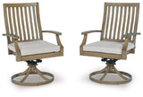 Rainier Ranch - Swivel Chair With Cushion (Set of 2) - Brown / Beige