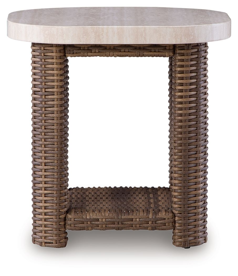 Dolan Creek - Square End Table - Beige / Brown