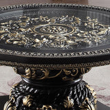 HD-328B - End Table - Black Enamel With Gold Highlights