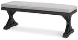Beachcroft - Bench With Cushion - Black / Light Gray