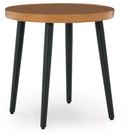 Horizon Hall - Round End Table - Two-tone Brown