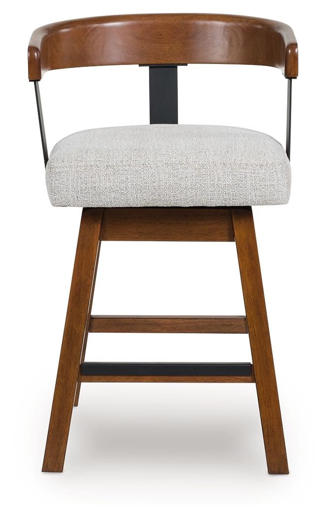 Ralene - Upholstered Swivel Barstool (Set of 2) - Medium Brown