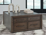 Kallenny - Square Cocktail Table - Brown / Gray