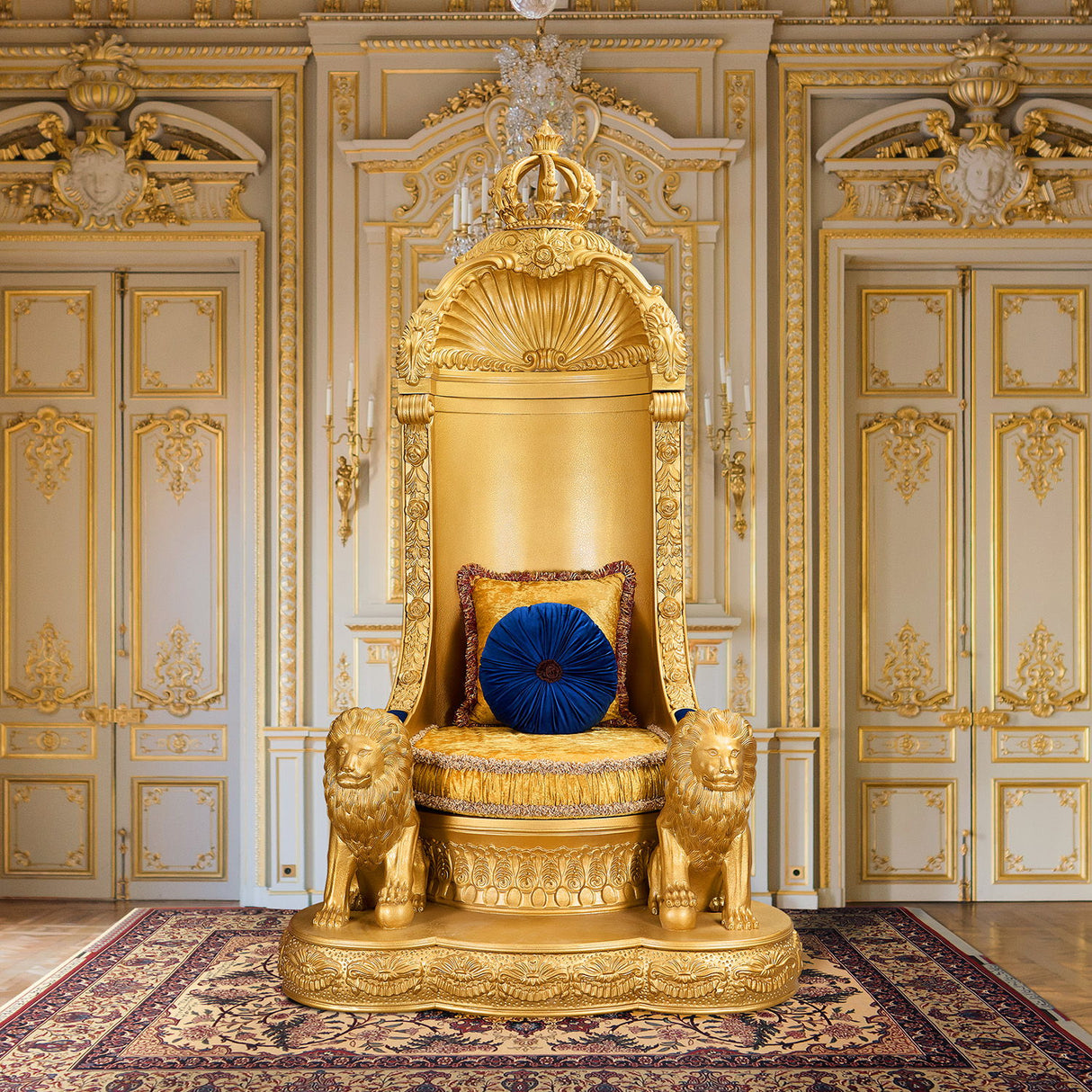 HD-1800 - Throne Chair - Metallic Gold