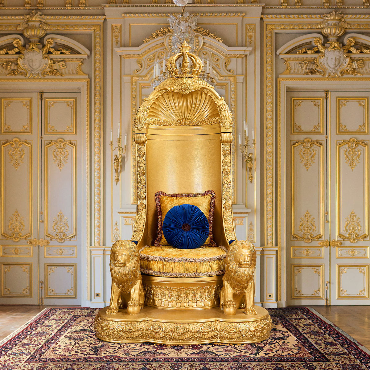 HD-1800 - Throne Chair - Metallic Gold