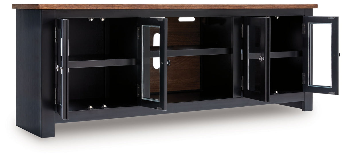 Wildenauer - XL TV Stand With Fireplace Option - Brown / Black