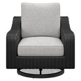 Beachcroft - Swivel Lounge Chair - Black / Light Gray