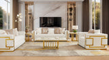 HD-2131 - Sofa - White / Gold