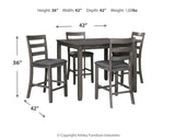 Bridson - Square Counter TBL Set (Set of 5) - Gray