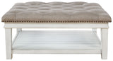Kanwyn - Uph Ottoman Cocktail Table - Whitewash